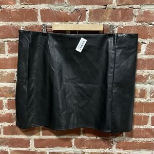 Old Navy Faux Leather Skirt Black Mini Womens Straight Retro Plus Size 2X